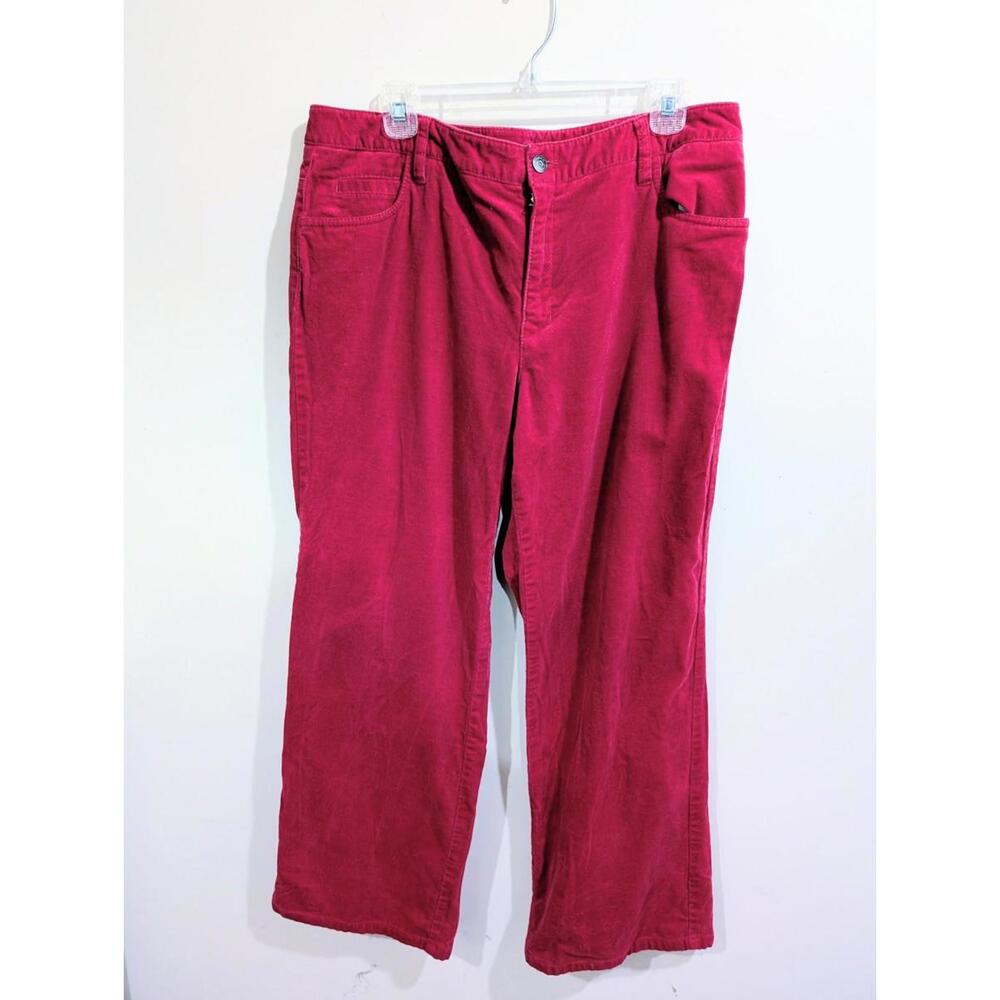 Red Liz Claiborne Wide Leg Corduroy Pants 14